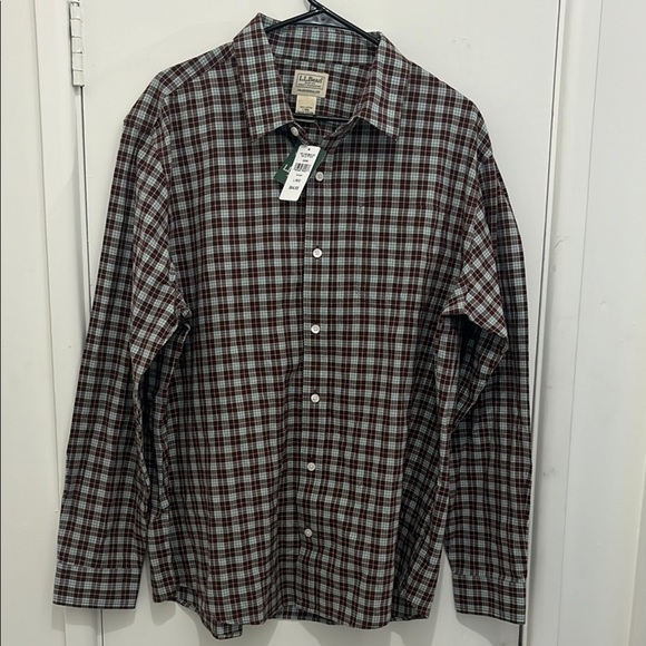 L.L. Bean Men's Plaid Shirt - Red and White - Picture 4 of 4